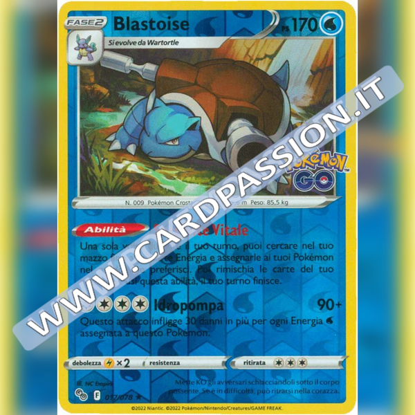 017/078 Blastoise Rara Reverse | Pokemon GO - Card Passion