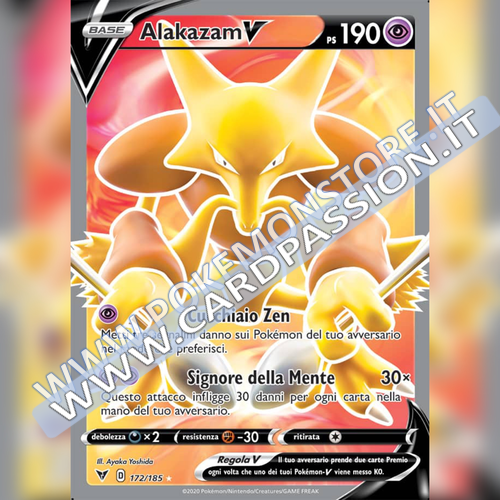 172/185 Alakazam V Full Art | Voltaggio Sfolgorante - Card Passion