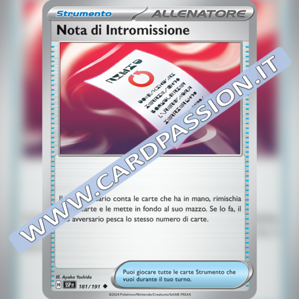 181/191 Nota di Intromissione | Scintille Folgoranti