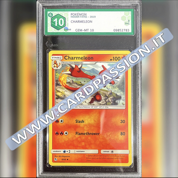 8/68 Charmeleon | Hidden Fates -  Graad 10 - Card Passion
