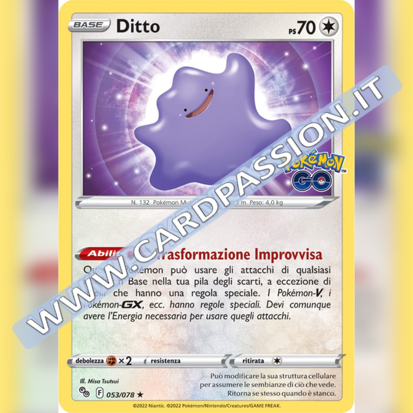 053/078 Ditto Rara Holo | Pokemon GO - Card Passion