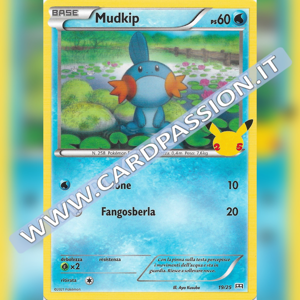 19/25 Mudkip Non Holo | McDonald's 25esimo Anniversario - Card Passion