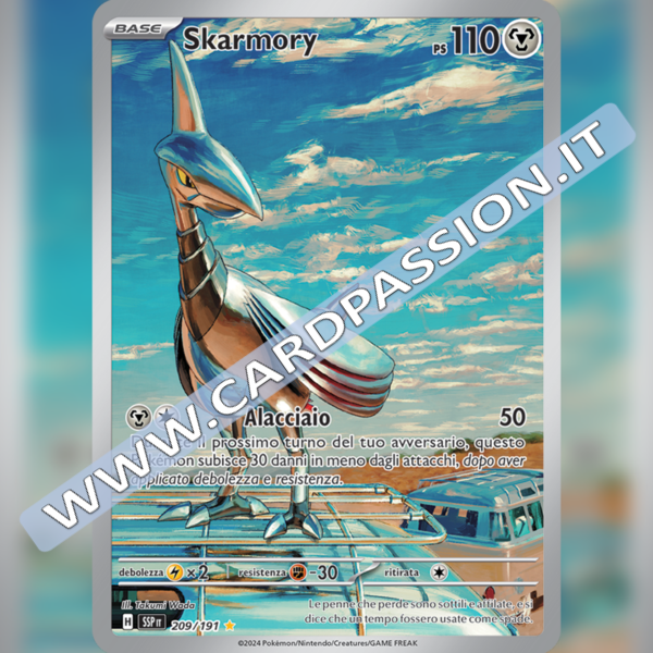 209/191 Skarmory Illustrazione Rara | Scintille Folgoranti
