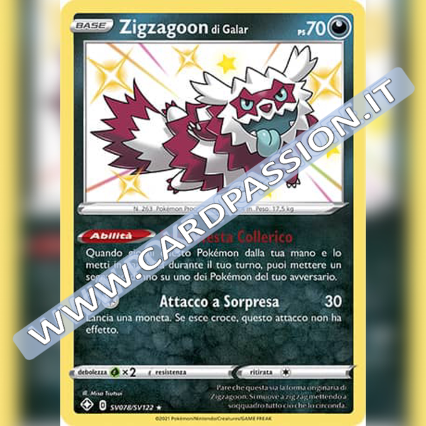 SV078/SV122 ZigZagoon Di Galar Baby Shiny | Destino Splendente - Card Passion