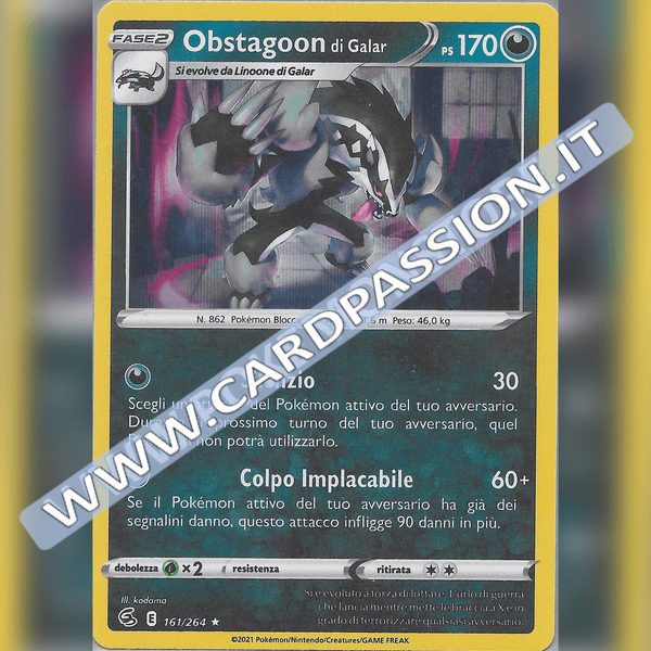 161/264 Obstagoon di Galar Holo | Colpo Fusione - Card Passion