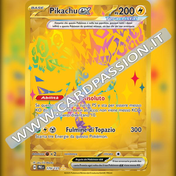 179/131 Pikachu ex Gold | Evoluzioni Prismatiche