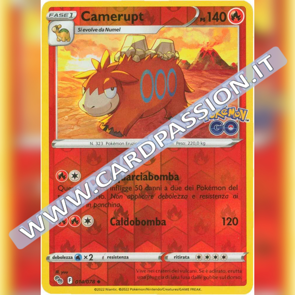 014/078 Camerupt Non Comune Reverse | Pokemon GO - Card Passion