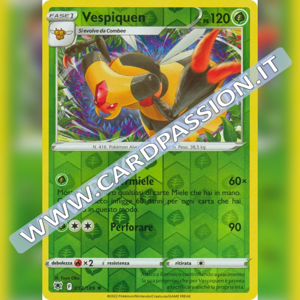 012/189 Vespiqueen Rara Reverse| Lucentezza Siderale - Card Passion