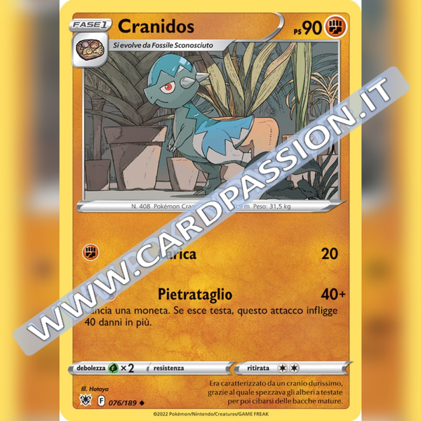076/189 Cranidos Non Comune | Lucentezza Siderale - Card Passion