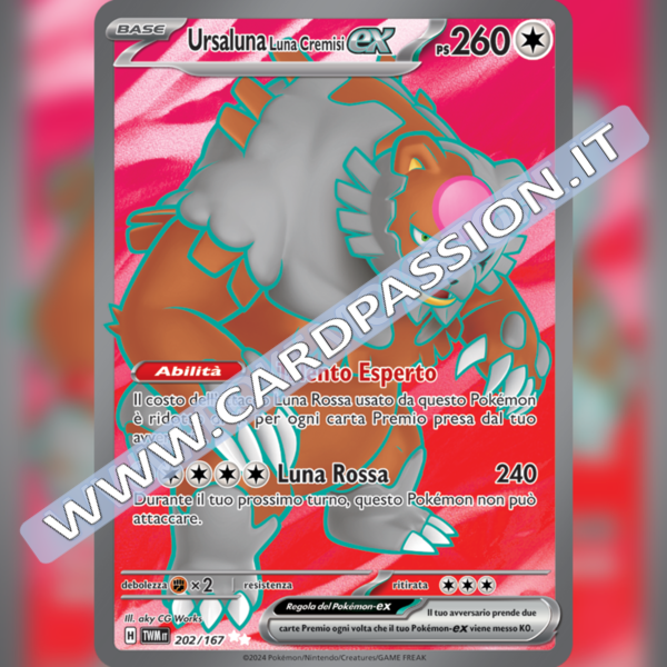 202/167 Ursaluna Luna Cremisi ex (Full Art) | Crepuscolo Mascherato