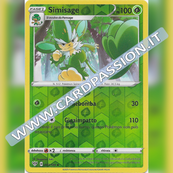 007/189 Simisage Non Comune Reverse | Fiamme Oscure - Card Passion