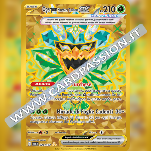 221/167 Ogerpon Maschera Turchese ex Gold | Crepuscolo Mascherato