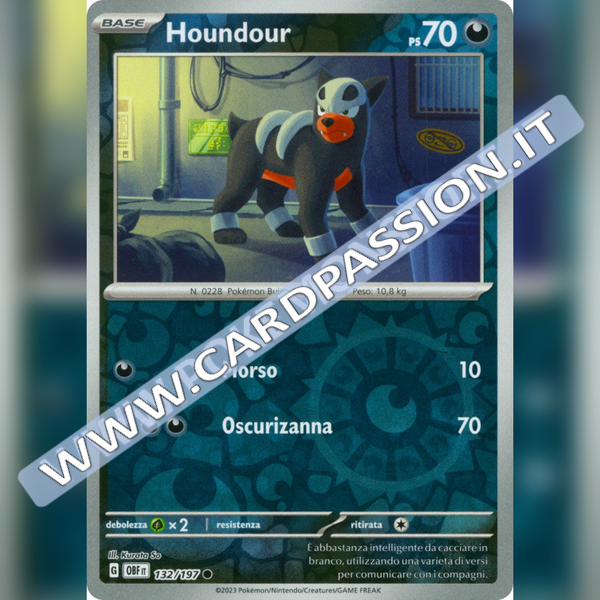 132/197 Houndour Reverse | Ossidiana Infuocata
