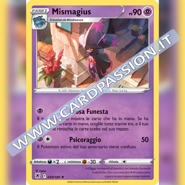 059/189 Mismagius Rara | Lucentezza Siderale - Card Passion