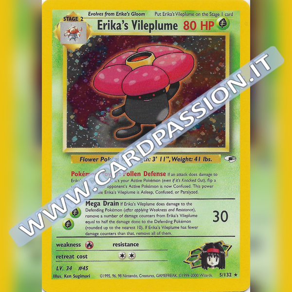 5/132 Erika's Vileplume Holo Near Mint | Gym Heroes (EN)