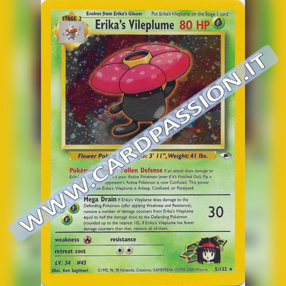 5/132 Erika's Vileplume Holo Near Mint | Gym Heroes (EN)