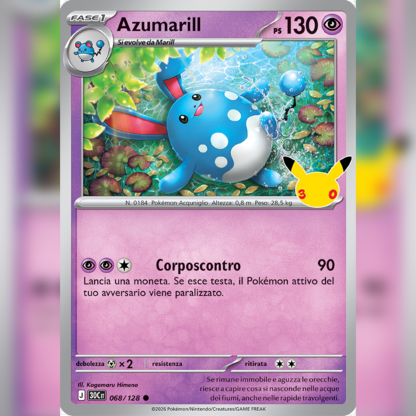 068/128 Azumarill Holo | 30esimo Anniversario