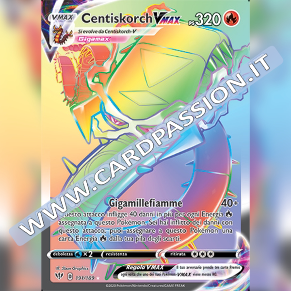 191/189 Centiskorch VMax Hyper | Fiamme Oscure - Card Passion