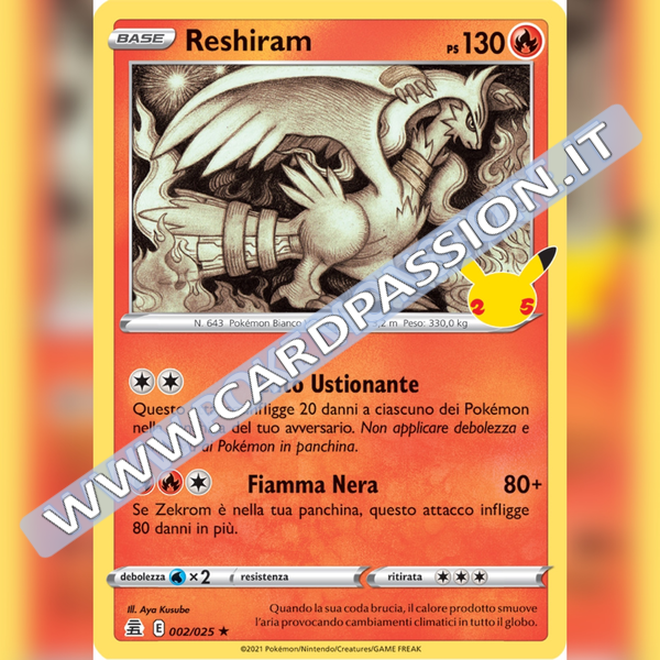 002/025 Reshiram Holo | Gran Festa - Card Passion