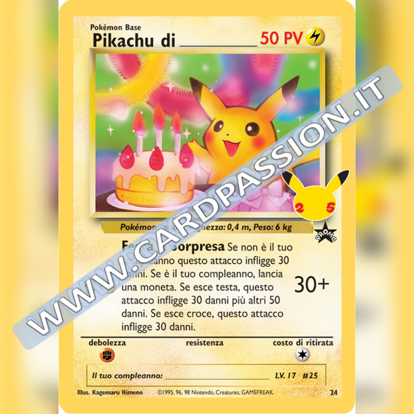 24 Pikachu Compleanno Holo | Gran Festa - Card Passion