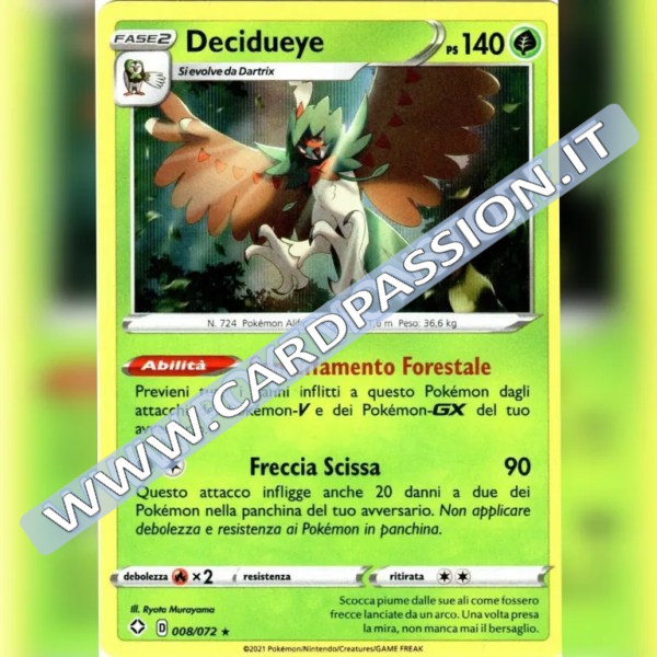 008/072 Decidueye Rara Holo - Destino Splendente - Card Passion