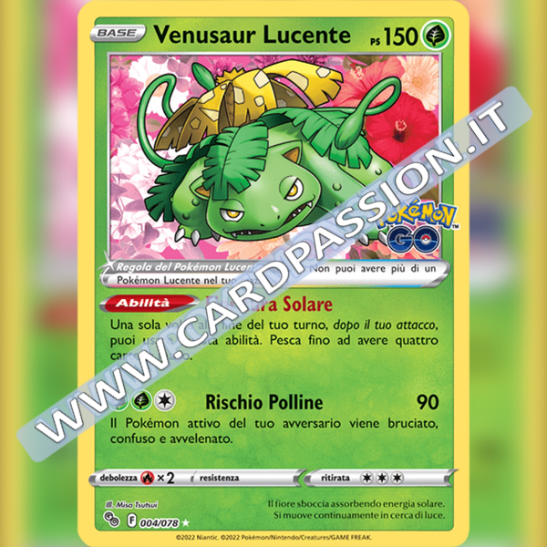 004/078 Venusaur Lucente | Pokémon GO - Card Passion