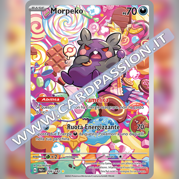 206/182 Morpeko Illustrazione Rara | Paradosso Temporale
