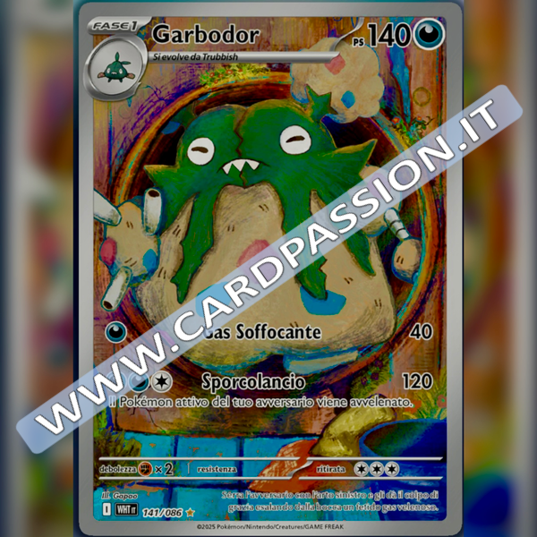 141/086 Garbodor Illustrazione Rara | Fuoco Bianco