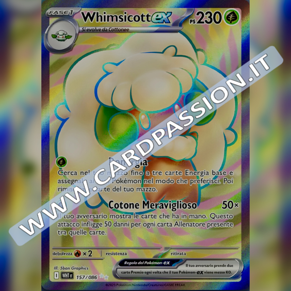 157/086 Whimsicott ex (Full Art) | Fuoco Bianco