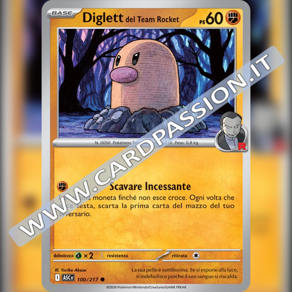 100/217 Diglett del Team Rocket | Ascesa Eroica