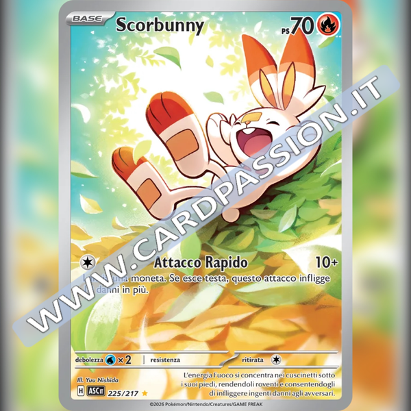 225/217 Scorbunny Illustrazione Rara | Ascesa Eroica