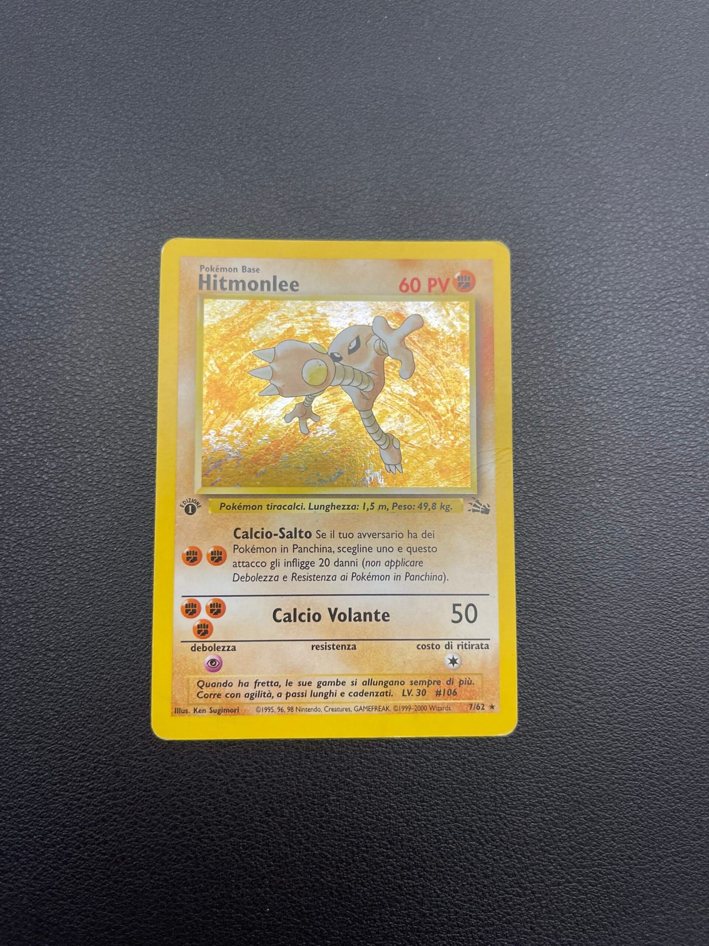 7/62 Hitmonlee Holo Prima Edizione Played | Set Fossil (IT)