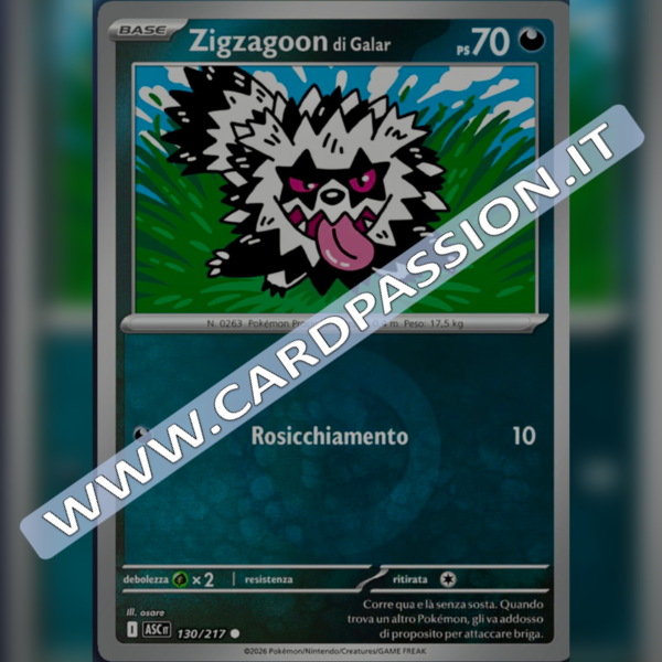 130/217 Zigzagoon di Galar Reverse | Ascesa Eroica