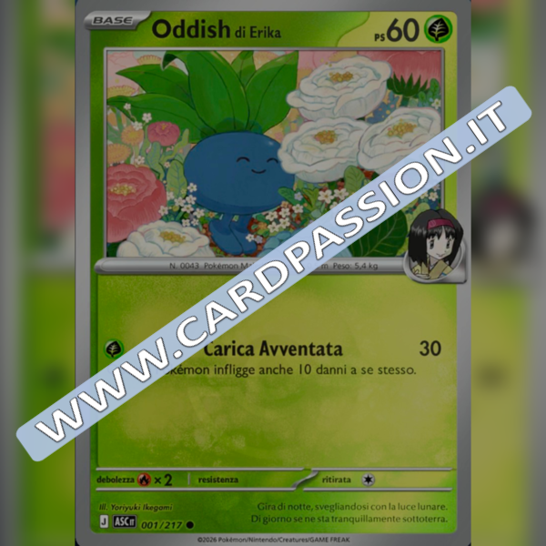 001/217 Oddish di Erika Poke Ball Reverse | Ascesa Eroica