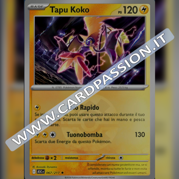 067/217 Tapu Koko Poke Ball Reverse | Ascesa Eroica