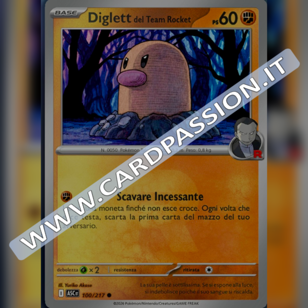 100/217 Diglett del Team Rocket Poke Ball Reverse | Ascesa Eroica