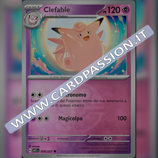 075/217 Clefable Poke Ball Reverse | Ascesa Eroica