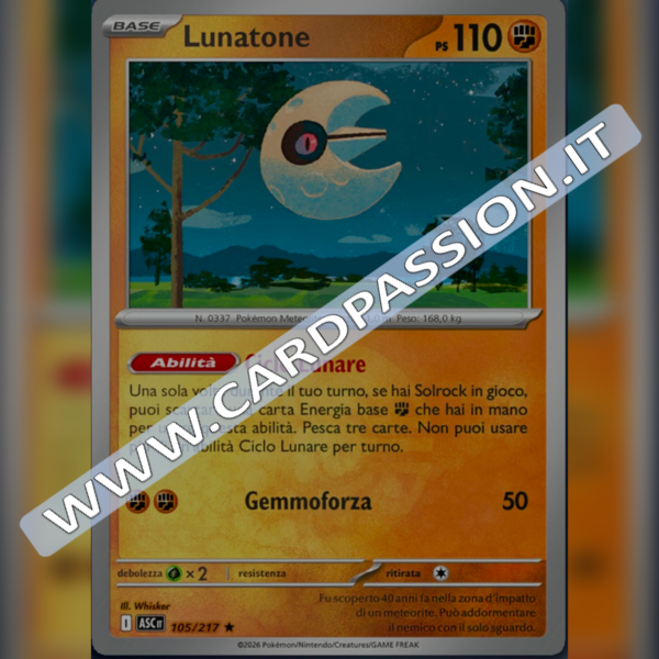 105/217 Lunatone Poke Ball Reverse | Ascesa Eroica