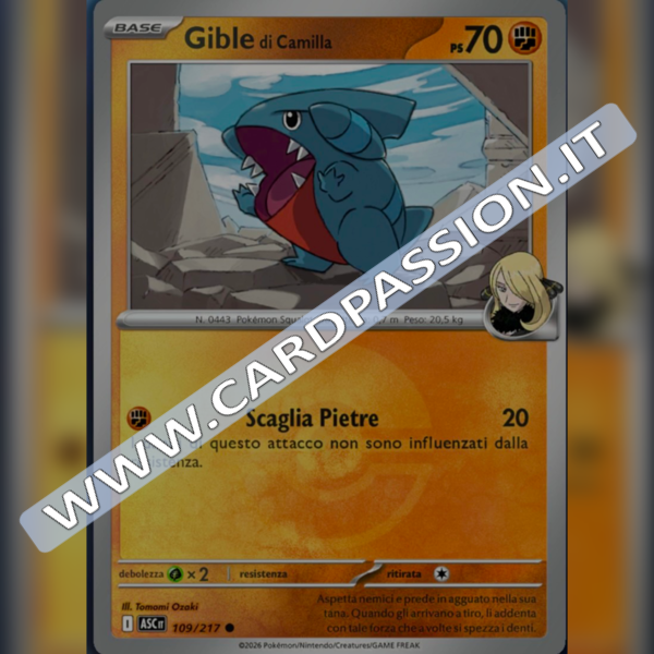 109/217 Gible di Camilla Poke Ball Reverse | Ascesa Eroica