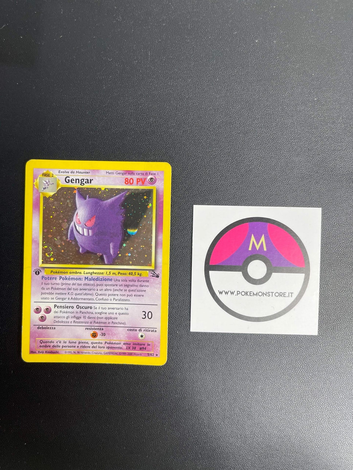 5/62 Gengar Holo Prima Edizione Played | Set Fossil (IT)