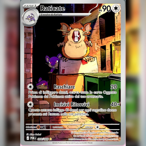 099/088 Raticate Illustrazione Rara | Equilibrio Perfetto