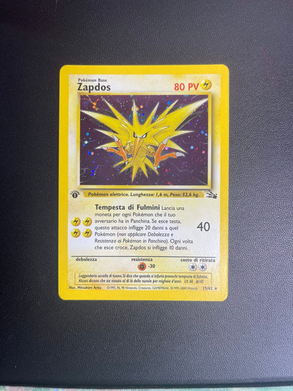 15/62 Zapdos Holo Prima Edizione Near Mint | Set Fossil (IT)
