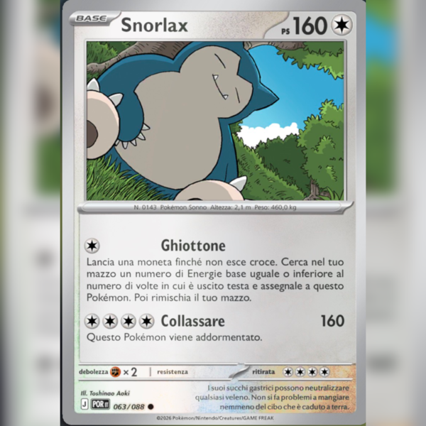 063/088 Snorlax Reverse | Equilibrio Perfetto