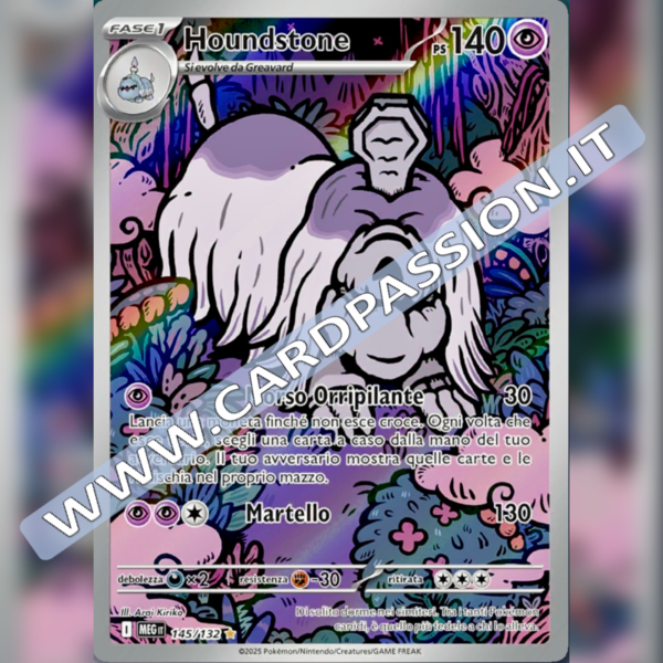145/132 Houndstone Illustrazione Rara | Megaevoluzione