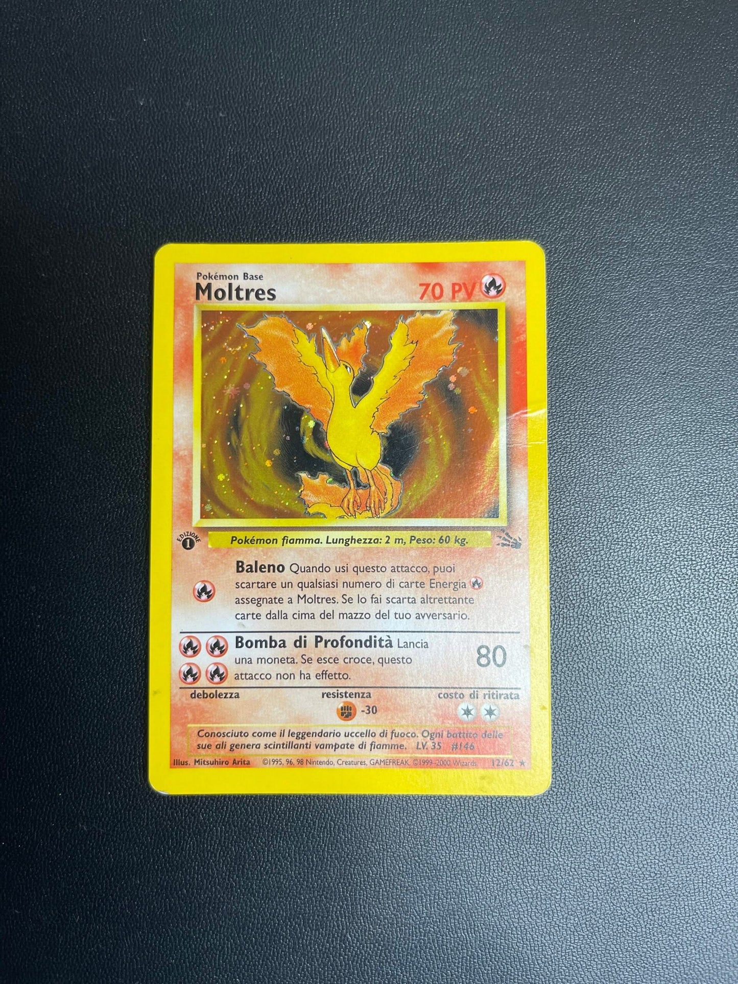12/62 Moltres Holo Prima Edizione Played | Set Fossil (IT)
