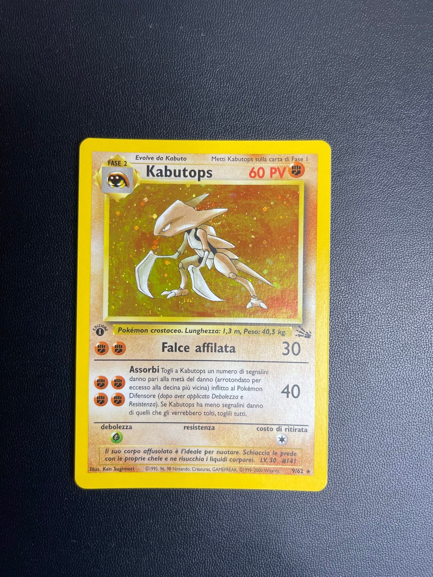 9/62 Kabutops Holo Prima Edizione Near Mint | Set Fossil (IT)