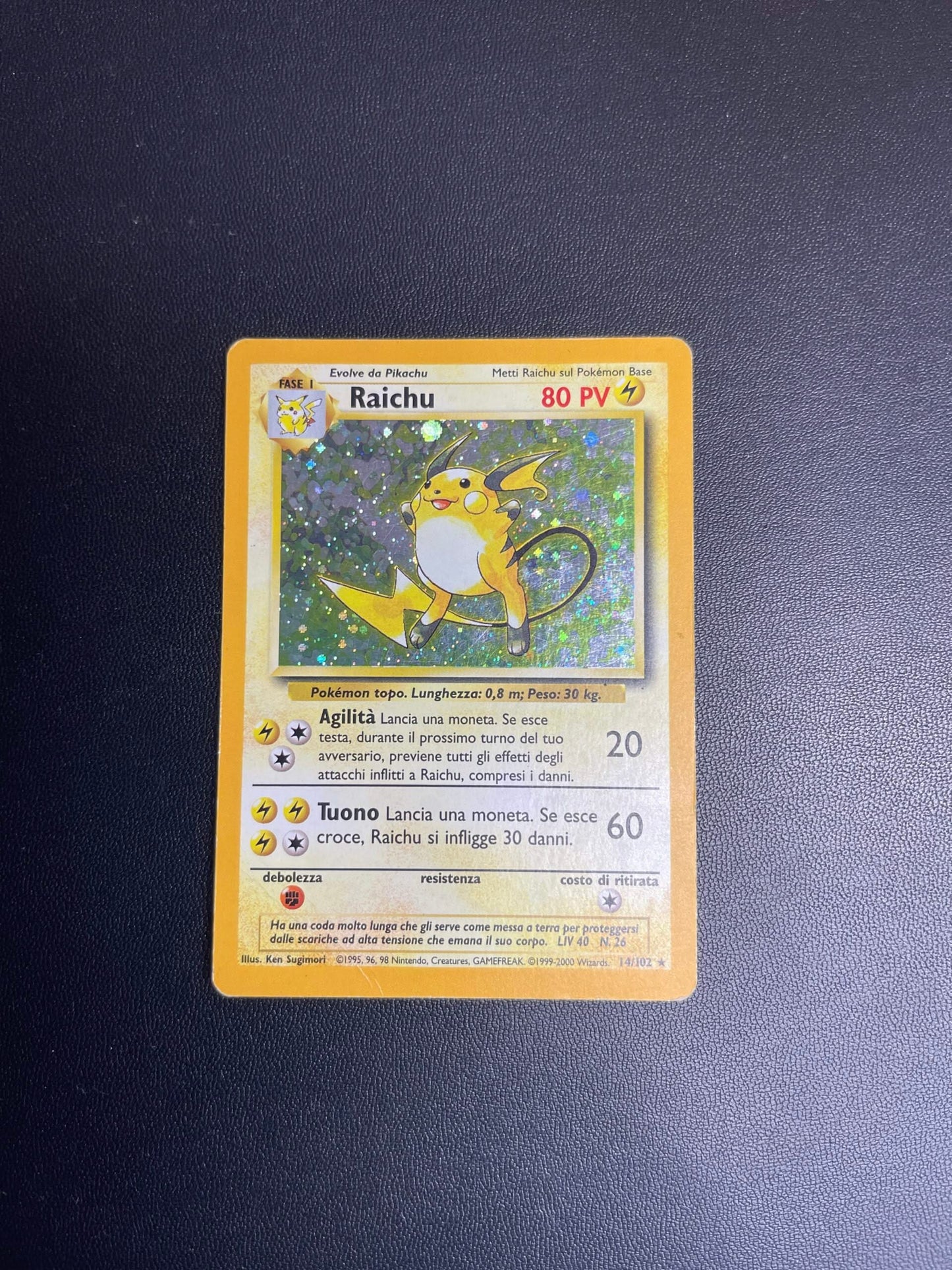 14/102 Raichu Holo Played | Set Base (IT)