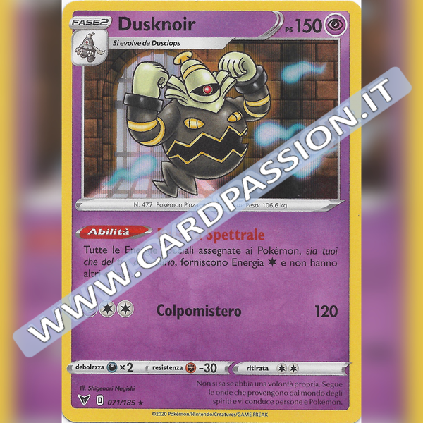 071/185 Dusknoir Holo | Voltaggio Sfolgorante - Card Passion