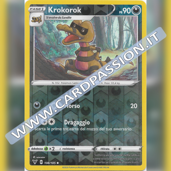 108/185 Krokorok Reverse | Voltaggio Sfolgorante - Card Passion