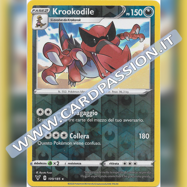 109/185 Krookodile Reverse | Voltaggio Sfolgorante - Card Passion